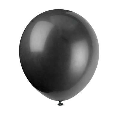 12in Jet Black Latex Balloon 10ct  | Balloons