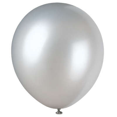 12in Silver Latex Balloon 8ct | Balloons