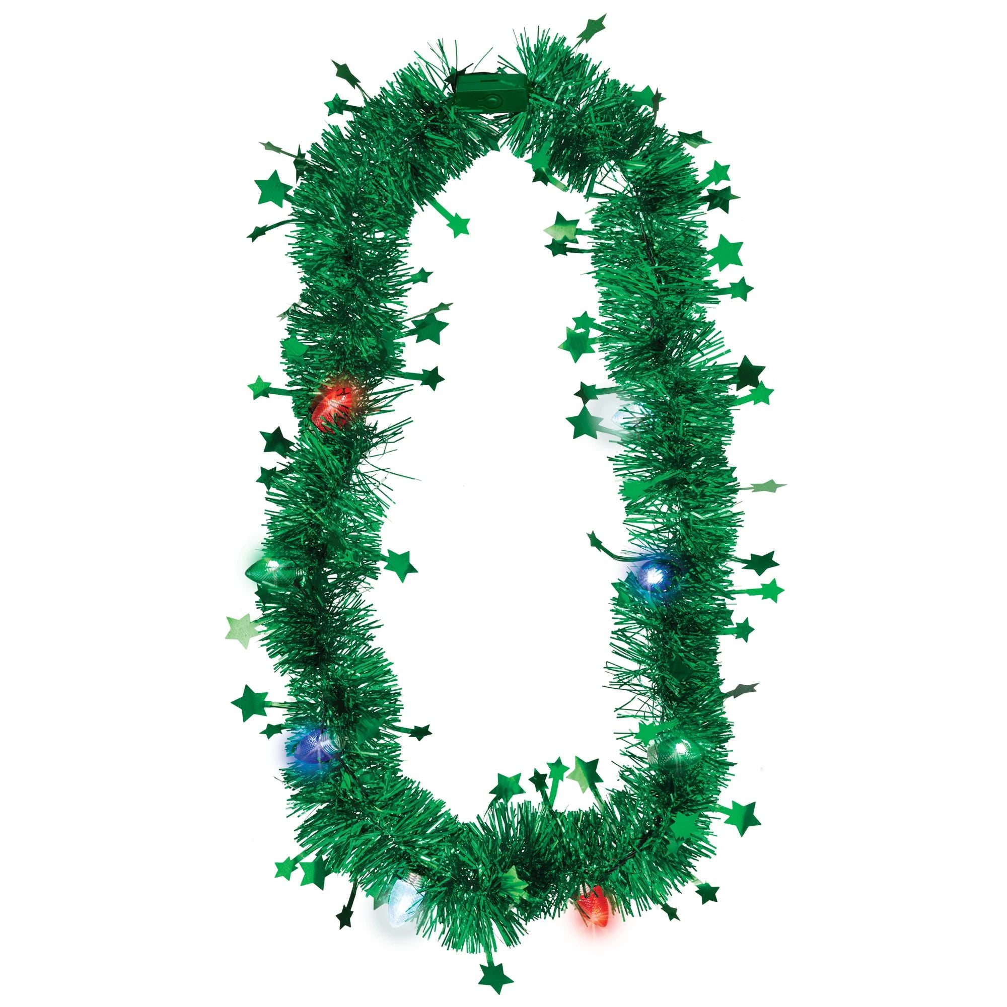 Light Up Tinsel Necklace Green Christmas – Fun Services Colorado
