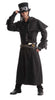 Black trench coat with duster and silver buckles