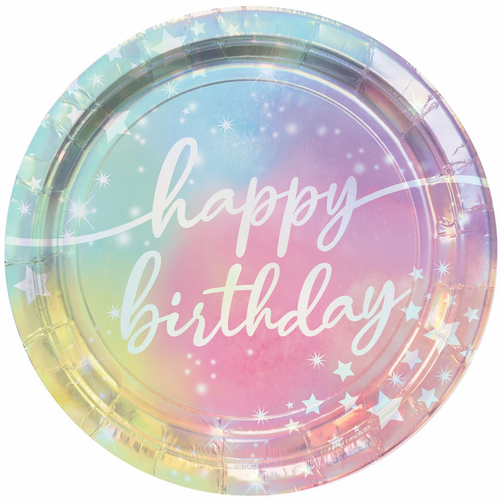 Luminous Iridescent 7in Plates - 8ct