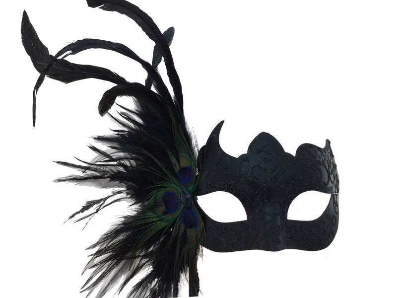 Side Feather Handheld Eye Mask