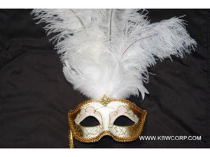 Feather Topped Handheld Eye Masks