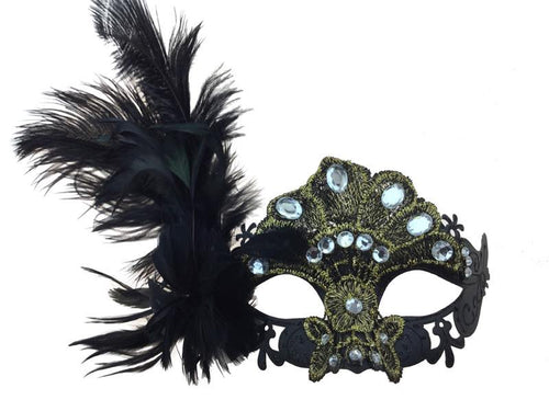 Venetian Eye Mask with Feather
