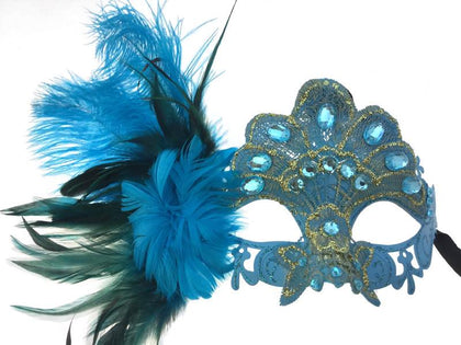 Venetian Eye Mask with Feather