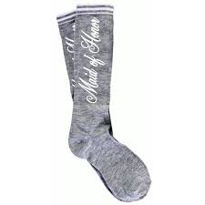 Grey socks with Maid of Honor in white