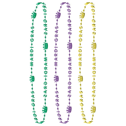 Mardi Gras Crown Bead Necklaces