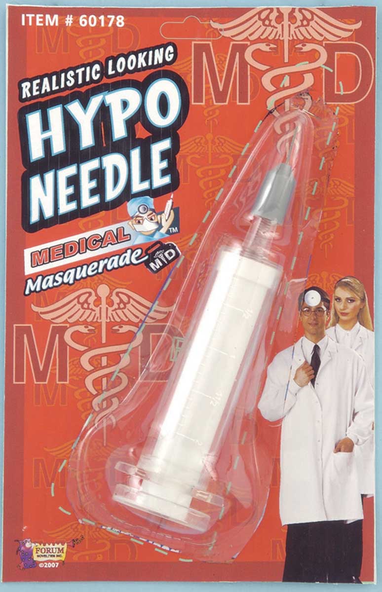 Spring loaded fake medical needle