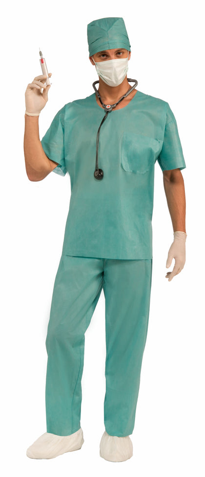 Doctor cap, pants, shirt and mask