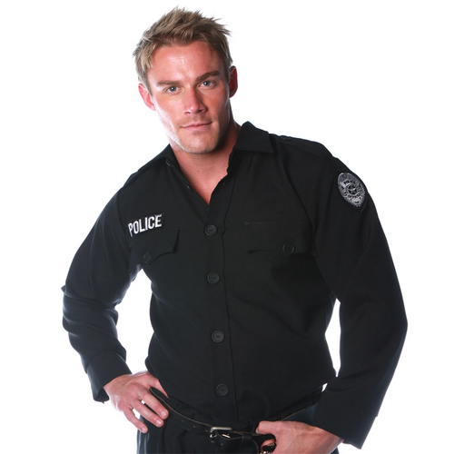Black with embroidered patches
