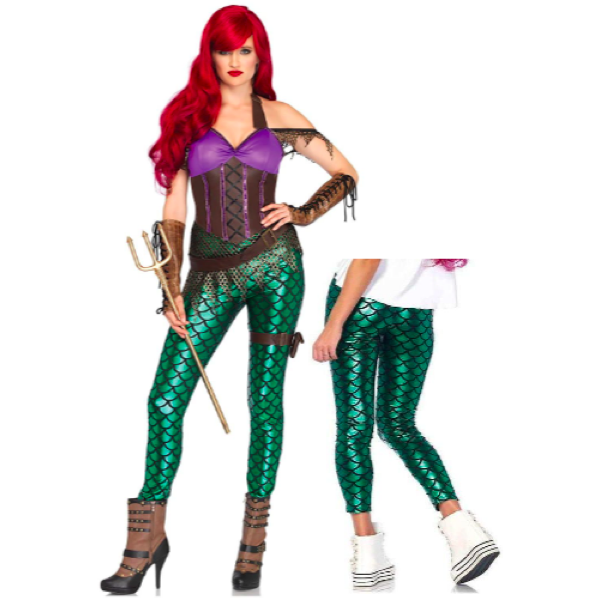 Green Mermaid Scale Leggings