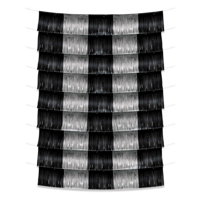 Metallic Fringe Garland Backdrop | Silver