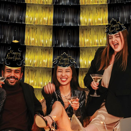 Metallic Fringe Garland Backdrop | Gold