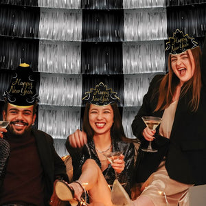 Metallic Fringe Garland Backdrop | Silver