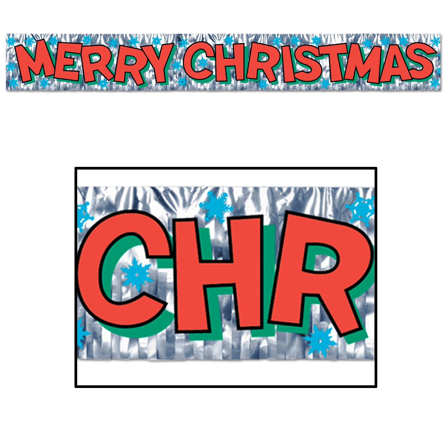 Metallic Merry Christmas Fringe Banner
