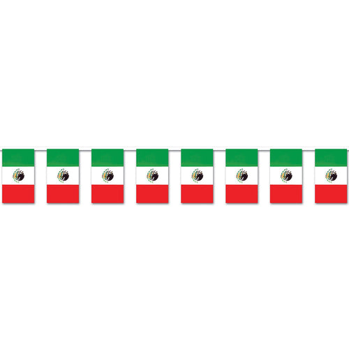 Mexican Flag Pennant Banner 17" x 60'