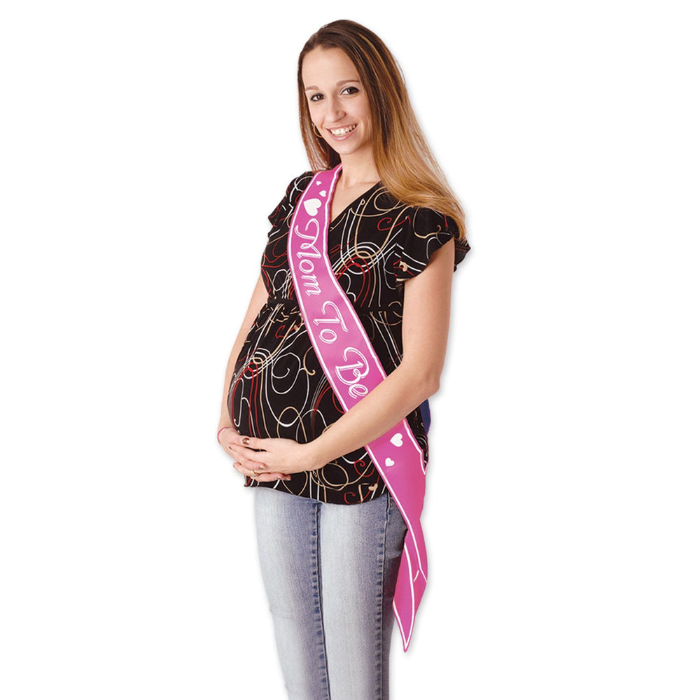 Mom to Be Satin Sash - Pink