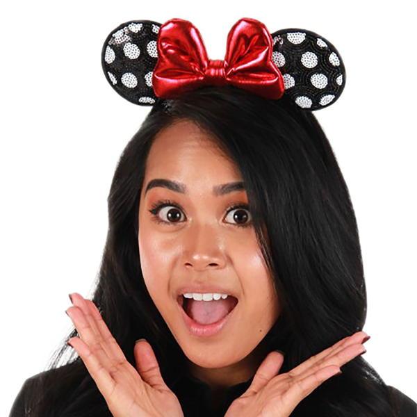 Disney Minnie Sequin Ears Headband Black/Red
