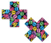 Multicolor Melting Molly Cross Nipple Pasties by Pastease®