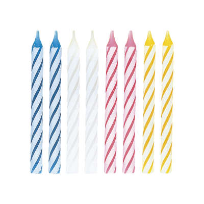 Multicolor Spiral Birthday Candles 24ct