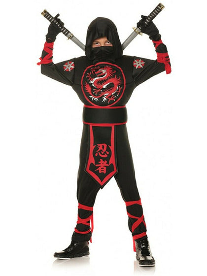 Black and red ninja costume