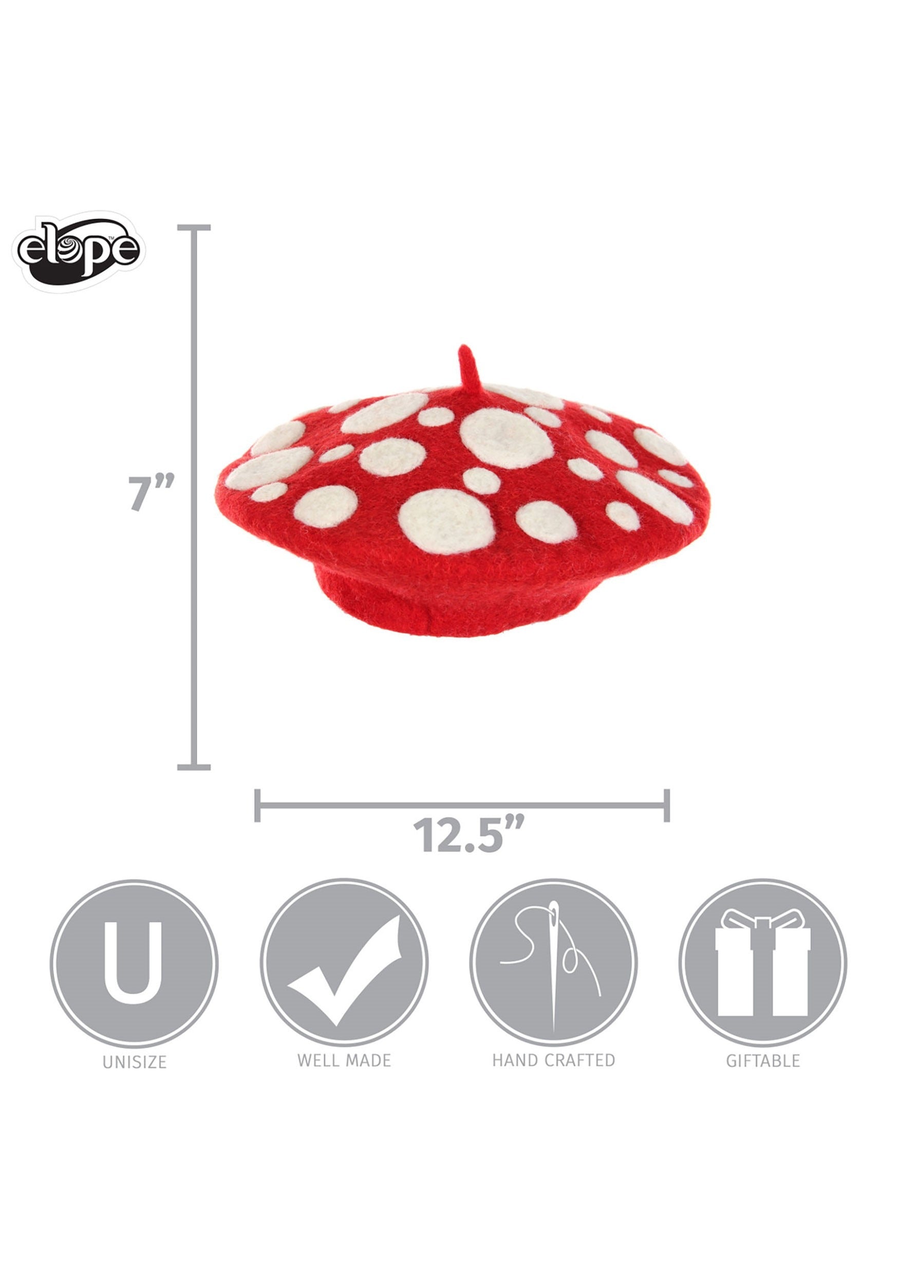 Mushroom Heartfelted Hat