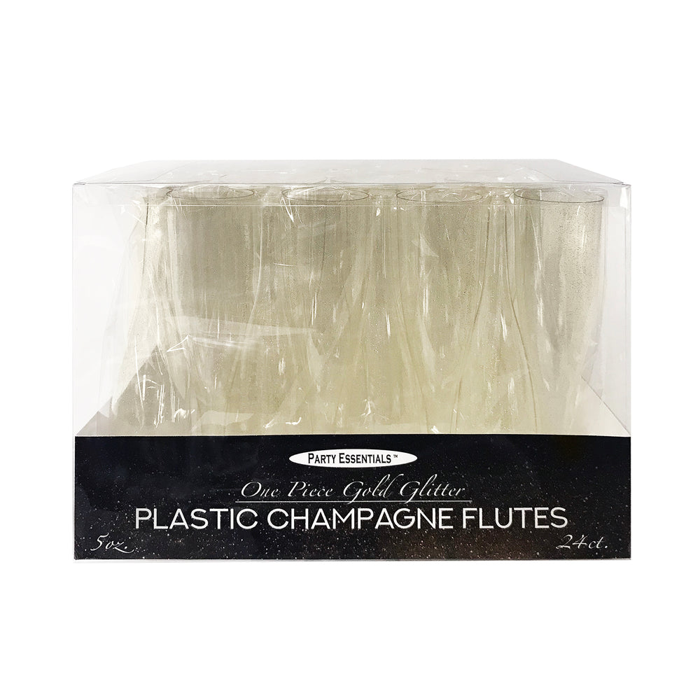 gold glitter champagne flutes