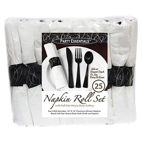 Napkin Rolled Cutlery 25ct | Catering