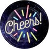 Neon Cheers 7in Paper Plates 8ct | New Year's Eve