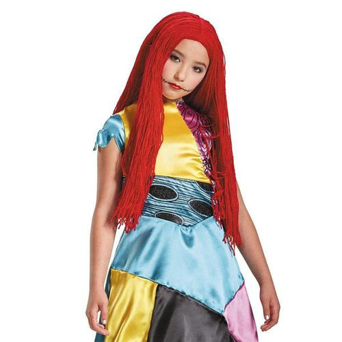 Long red yarn wig