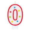 Number 0 Glitter Birthday Candle with Cake Decoration