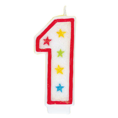 Number 1 Glitter Birthday Candle