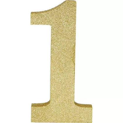 Number 1 Glitter Gold Number Sign | General Entertaining
