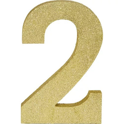 Number 2 Glitter Gold Number Sign | General Entertaining