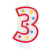 Number 3 Glitter Birthday Candle