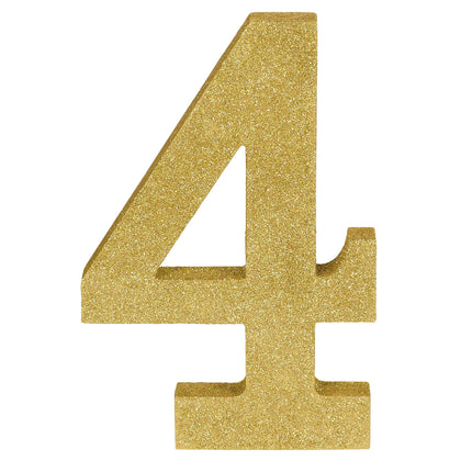 Number 4 Glitter Gold Number Sign | General Entertaining