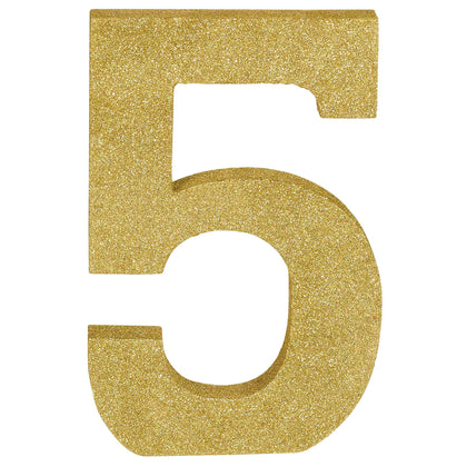 Number 5 Glitter Gold Number Sign | General Entertaining