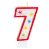 Number 7 Glitter Birthday Candle with Cake Decoration
