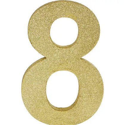 Number 8 Glitter Gold Number Sign | General Entertaining