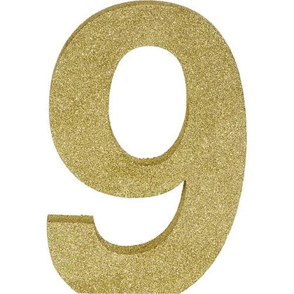 Number 9 Glitter Gold Number Sign | General Entertaining