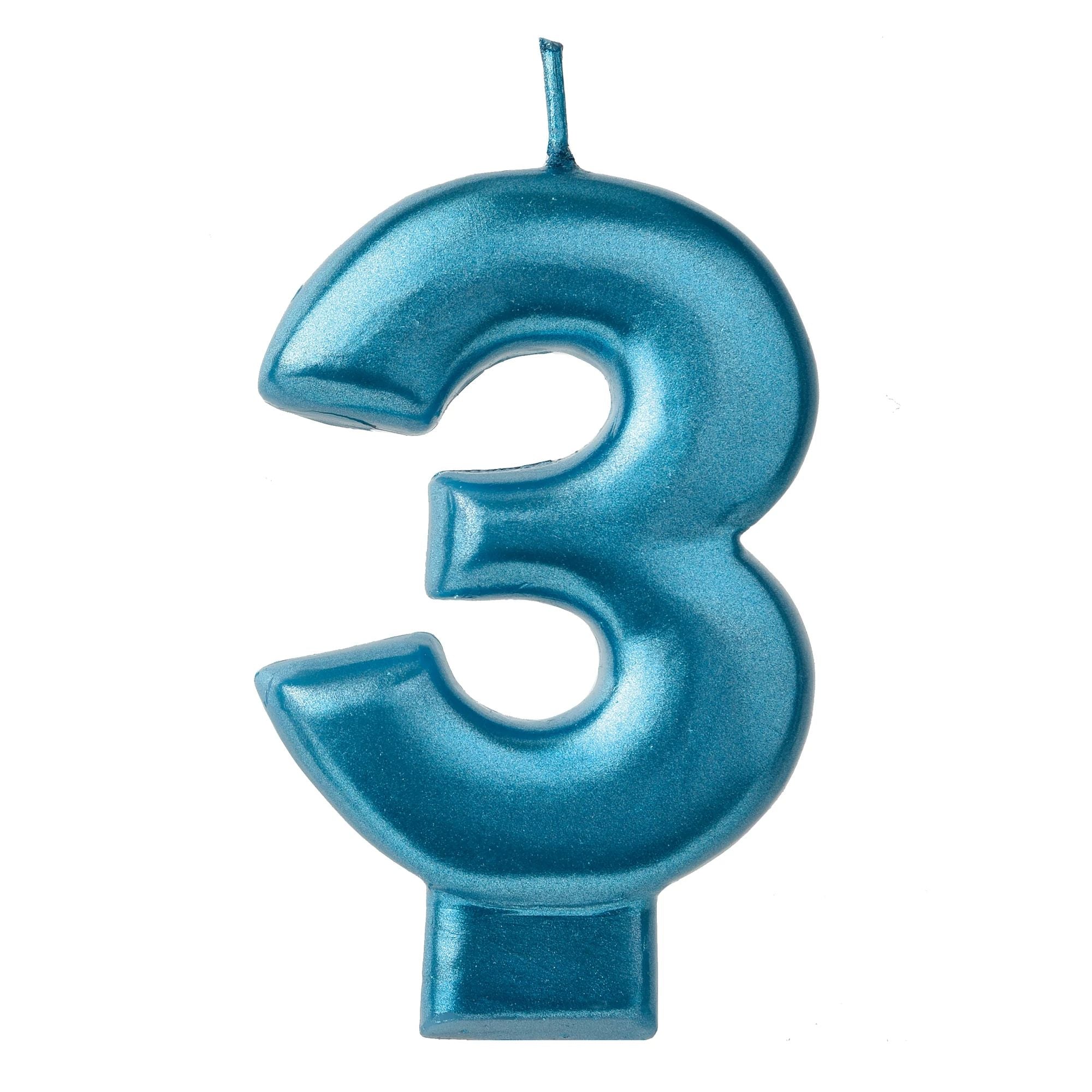 Blue Numeral Candle #3 | Candles