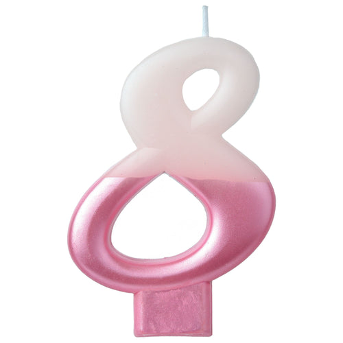 Pink and white number 8