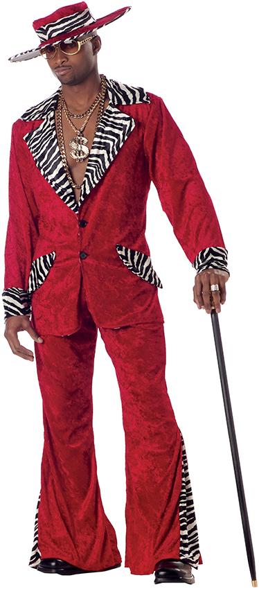Red with Zebra Print Pimp Costume