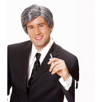Men's grey wig with side part