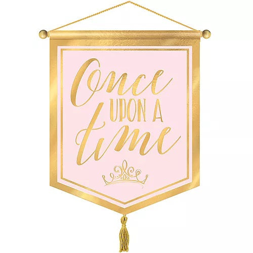 Metallic gold tiara under saying