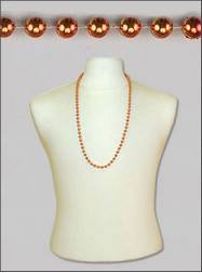 Orange Mardis Gras Beads - 1 dozen