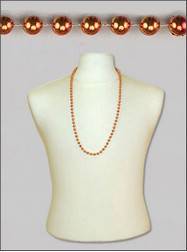 Orange Mardis Gras Beads - 1 dozen