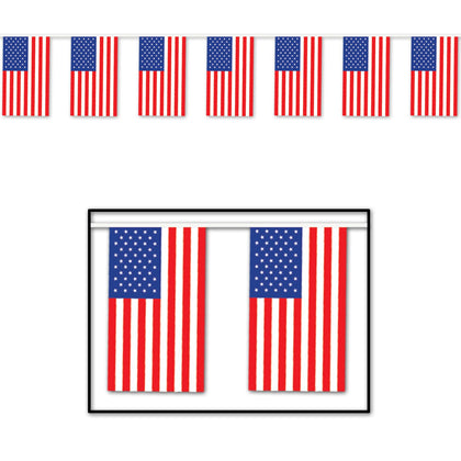 Patriotic American Flag Pennant Streamer 