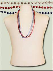 Patriotic Mardis Gras Beads - 144ct