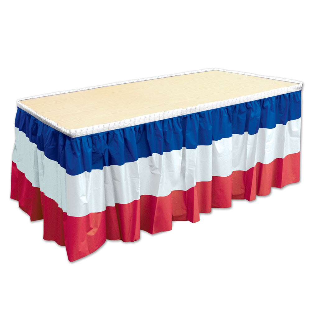 Patriotic Plastic Pleated Table Skirting